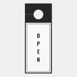 ミニマリストブラック&ホワイト開閉式ドアハンガー ドアノブサイン