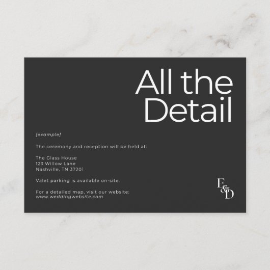 ミニマリストブラック&ホワイト エンクロージャーカード (正面)