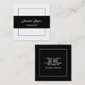 ミニマリストブラック&ホワイト スクエア名刺 (正面/裏面)