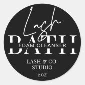 ミニマリストブラック&ホワイトLash Extensionsクリーナー ラウンドシール (正面)