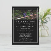 ミニマリストブラック-写真-ライフお祝い 招待状 (スタンド正面)