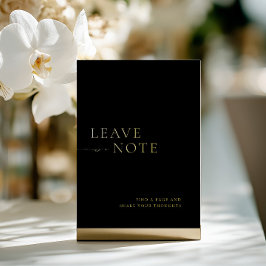 ミニマリストブラック&金ゴールドゲストブックサイン 箔招待状