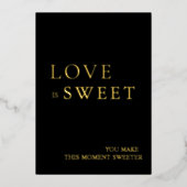 ミニマリストブラック&金ゴールドデザートテーブルサインフォイル 箔シーズンカード (正面)