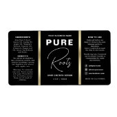 ミニマリストブラック&金ゴールドヘア油ドロッパーボトル ラベル (正面)