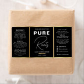 ミニマリストブラック&金ゴールドヘア油ドロッパーボトル ラベル (インサイチュ)