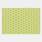 ミニマリストブラック&金ゴールドモノグラム ラッピングペーパーシート (正面2)