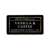 ミニマリストブラック&金ゴールド体バタージャー製品 ラベル (正面)