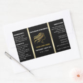 ミニマリストブラック&金ゴールド化粧品ボトルラベル 長方形シール (封筒)