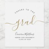 ミニマリストブラック&金ゴールド応援ズトゥザグラードワインラ ワインラベル (シングルラベル)