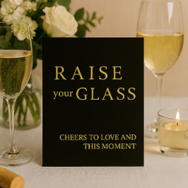 ミニマリストブラック&金ゴールド結婚のバーサイン 箔シーズンカード