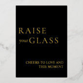 ミニマリストブラック&金ゴールド結婚のバーサイン 箔シーズンカード (正面)