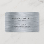 ミニマリストブラッシュドメタルシルバースタイルプロフェッショナル 名刺 (裏面)