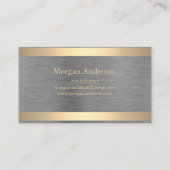 ミニマリストブラッシュドメタル金ゴールドバンディング 名刺 (裏面)