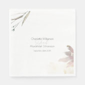 ミニマリストブランチとフローラウォーターのカラー招待状 スタンダードランチョンナプキン (正面)