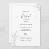 ミニマリストブランチとブライドブライダルシャワー 招待状 (正面/裏面)