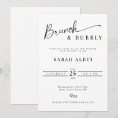 ミニマリストブランチ&バブリーブライダルシャワー 招待状 (正面/裏面)