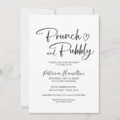ミニマリストブランチ&バブリーブライダルシャワー 招待状 (正面)
