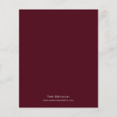 ミニマリストブルガンディグレーBUDGET結婚式招待状 (裏面)