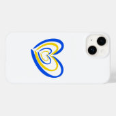 ミニマリストブルーとイエローハートウクライナインスパイア Case-Mate iPhoneケース (裏面 (横))