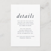 ミニマリストブルーとホワイト結婚ズゲスト詳細 エンクロージャーカード (正面)