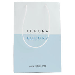 ミニマリストブルーのツートンカラービジネスカード ミディアムペーパーバッグ