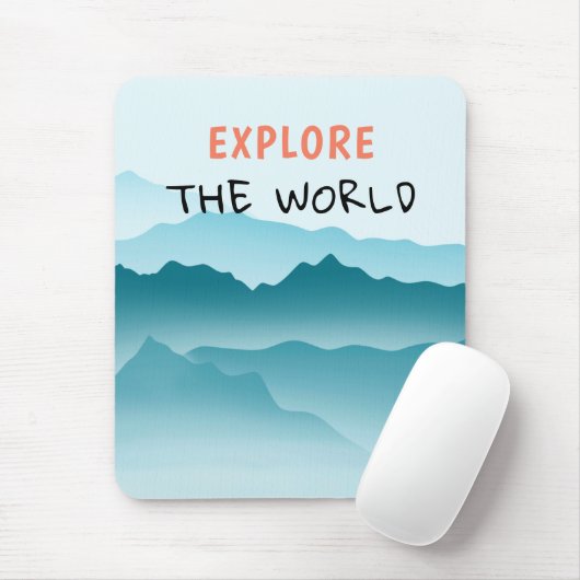 ミニマリストブルーウェーブマウンテンズ探索引用文 マウスパッド (マウス)