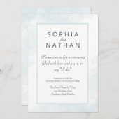ミニマリストブルーウォーターカラー結婚式招待状 招待状