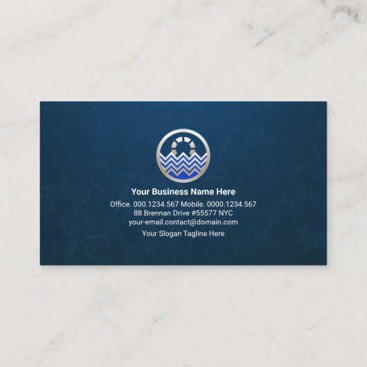 ミニマリストブルーウォータープグランジールの保守 名刺 (裏面)