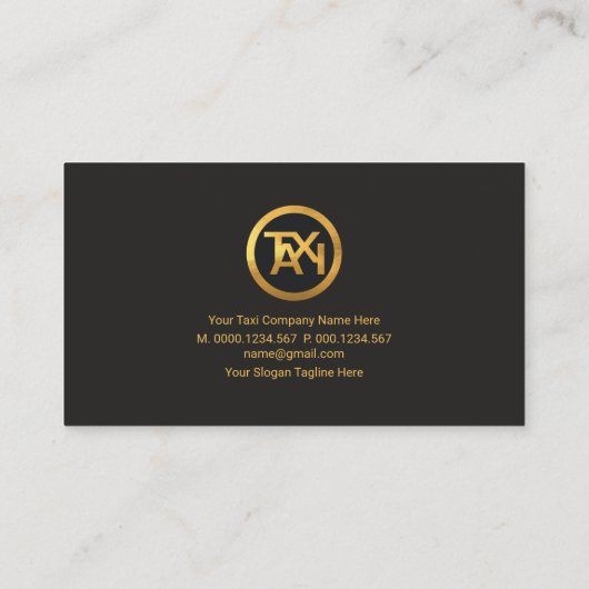 ミニマリストブルーエイプラインスカイラインタクシー運転手 名刺 (裏面)