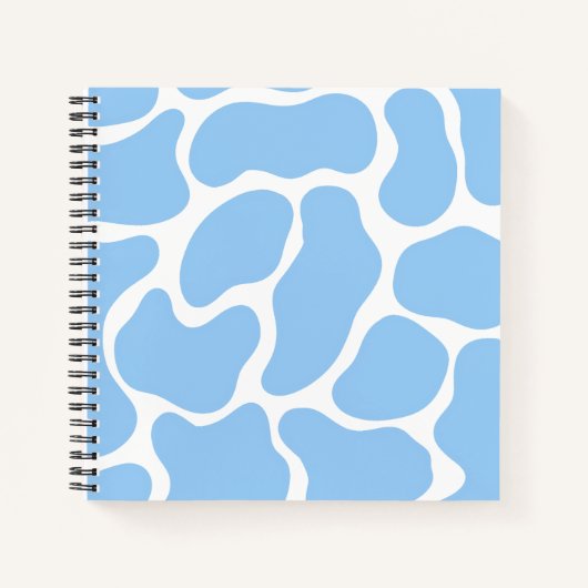 ミニマリストブルーカウズプリント ノートブック (正面)