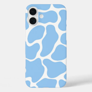 ミニマリストブルーカウズプリント iPhone 16 PLUSケース