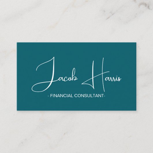 ミニマリストブルーグリーンダークQRコード名刺 名刺 (正面)