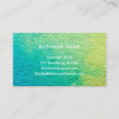 ミニマリストブルーグリーン抽象芸術水色スクリプト 名刺 (裏面)
