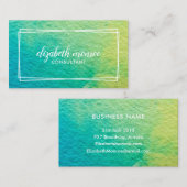 ミニマリストブルーグリーン抽象芸術水色スクリプト 名刺 (正面/裏面)