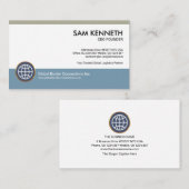 ミニマリストブルーグレイコラム起業家CEO 名刺 (正面/裏面)