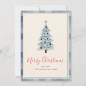 ミニマリストブルーグレー スカンディ フォト クリスマスカード (正面)