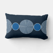 ミニマリストブルーサークルビーズパターンランバーピロー ランバークッション (裏面)