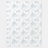 ミニマリストブルーシルバーグレーウィンターワンダーランド フリースブランケット (正面)