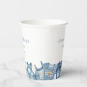 ミニマリストブルージャンベビーシャワーデニム 紙コップ (右)