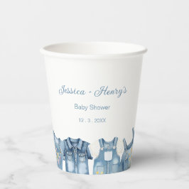 ミニマリストブルージャンベビーシャワーデニム 紙コップ