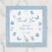 ミニマリストブルージャンベビーデニムベビーシャワー フェイバータグ (正面)