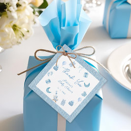 ミニマリストブルージャンベビーデニムベビーシャワー フェイバータグ