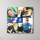 ミニマリストブルースクエアモノグラム4写真卒業 キャンバスプリント (正面)