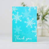 ミニマリストブルースノーフレーク赤ちゃんシャワーありがとう サンキューカード (スタンド正面)