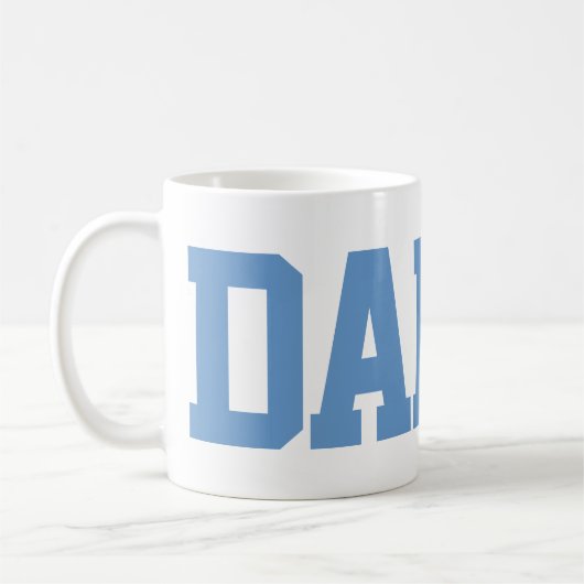 ミニマリストブルーダディタイポグラフィ コーヒーマグカップ (左)