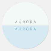 ミニマリストブルーツートーンクラシックラウンドステッカー ラウンドシール (正面)