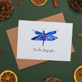 ミニマリストブルードラゴンフライエレガント自然インスパイア ノートカード