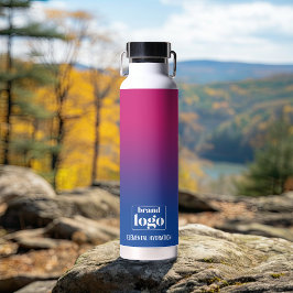 ミニマリストブルーバイオレットグラディエント要素ロゴ ウォーターボトル