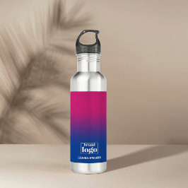 ミニマリストブルーバイオレットグラディエント要素ロゴ ウォーターボトル