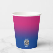 ミニマリストブルーバイオレットグラディエント要素ロゴ 紙コップ (裏面)